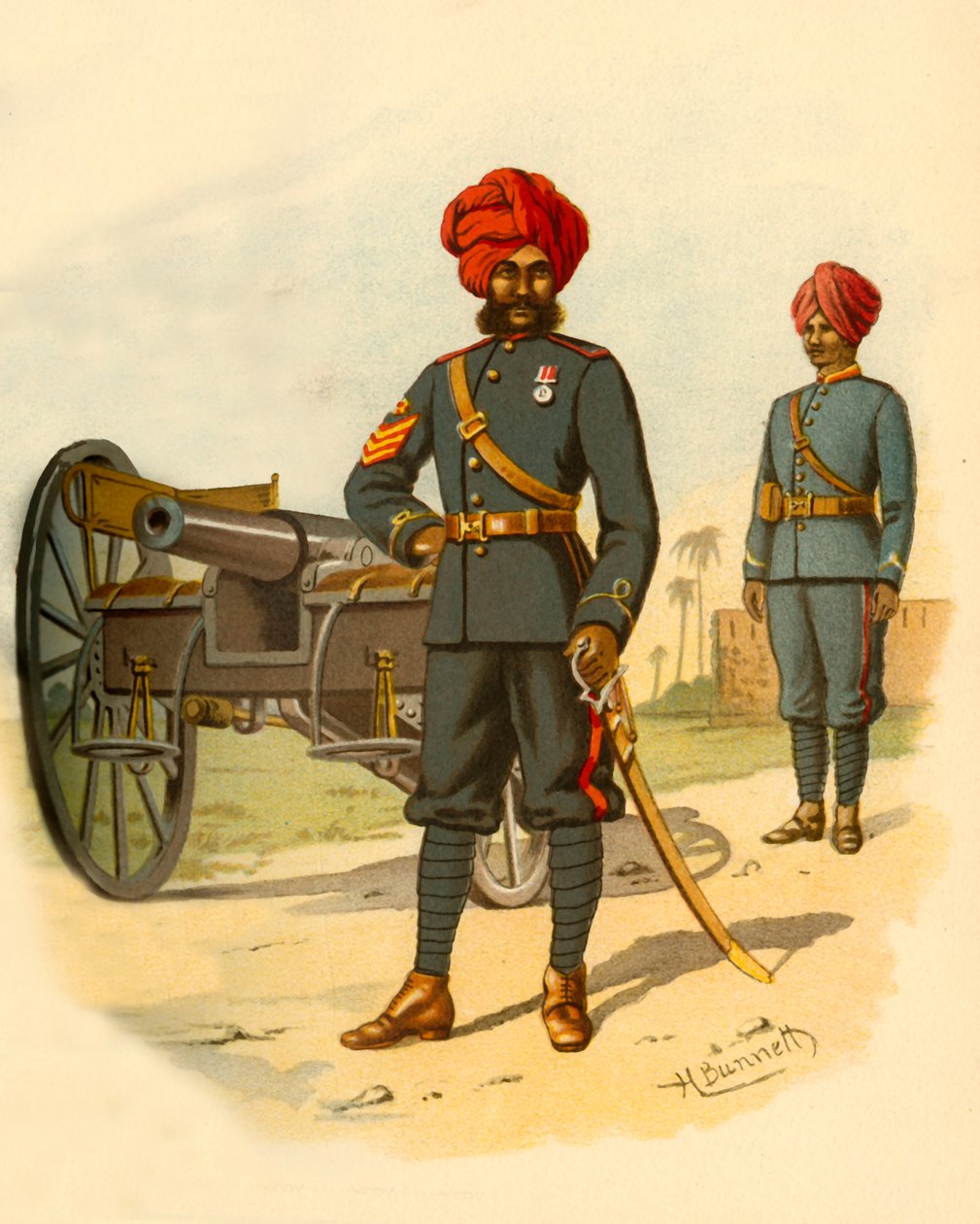 De Bombay Artillerie, 1890 door Godfrey Douglas Giles
