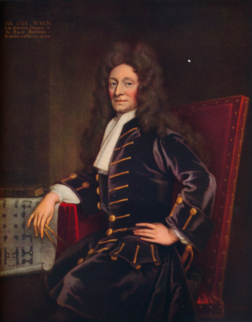 Sir Christopher Wren, 1711 door Godfrey Kneller