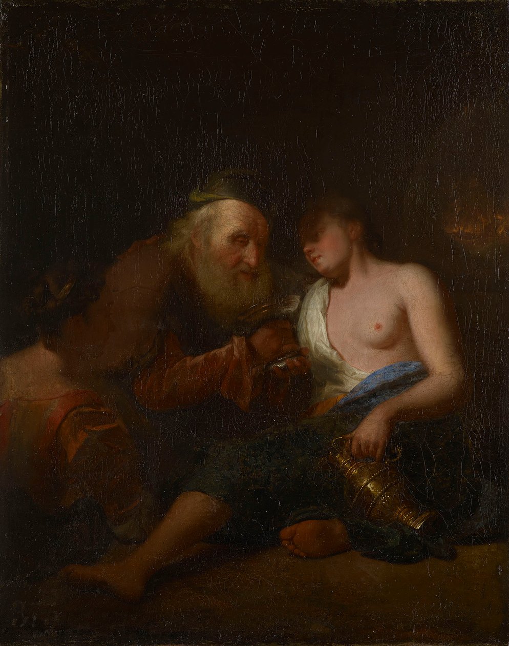 Lot en zijn dochters door Godfried Schalcken