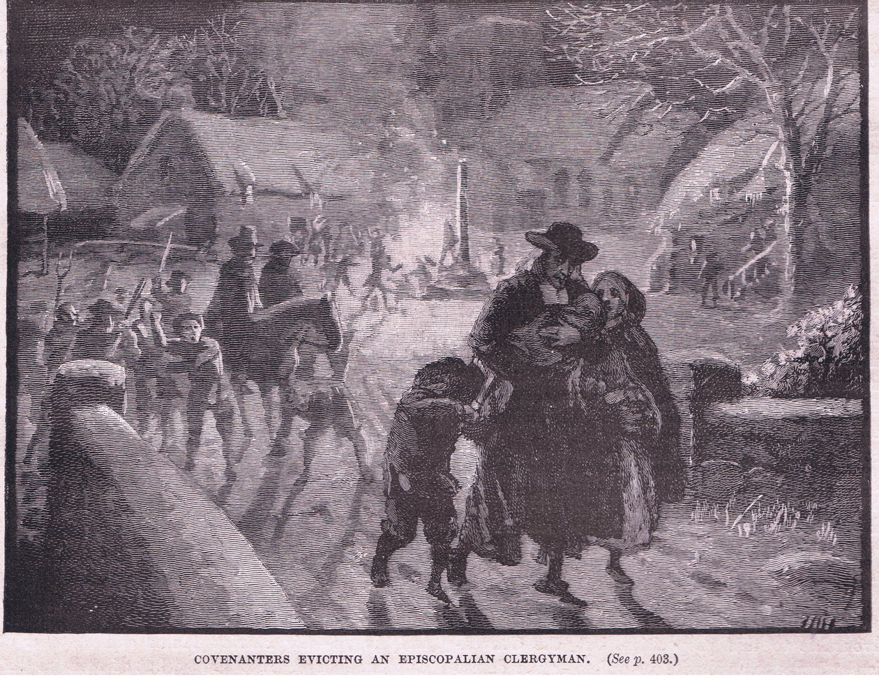 Covenanters verdrijven een Episcopaalse geestelijke door Gordon Frederick Browne