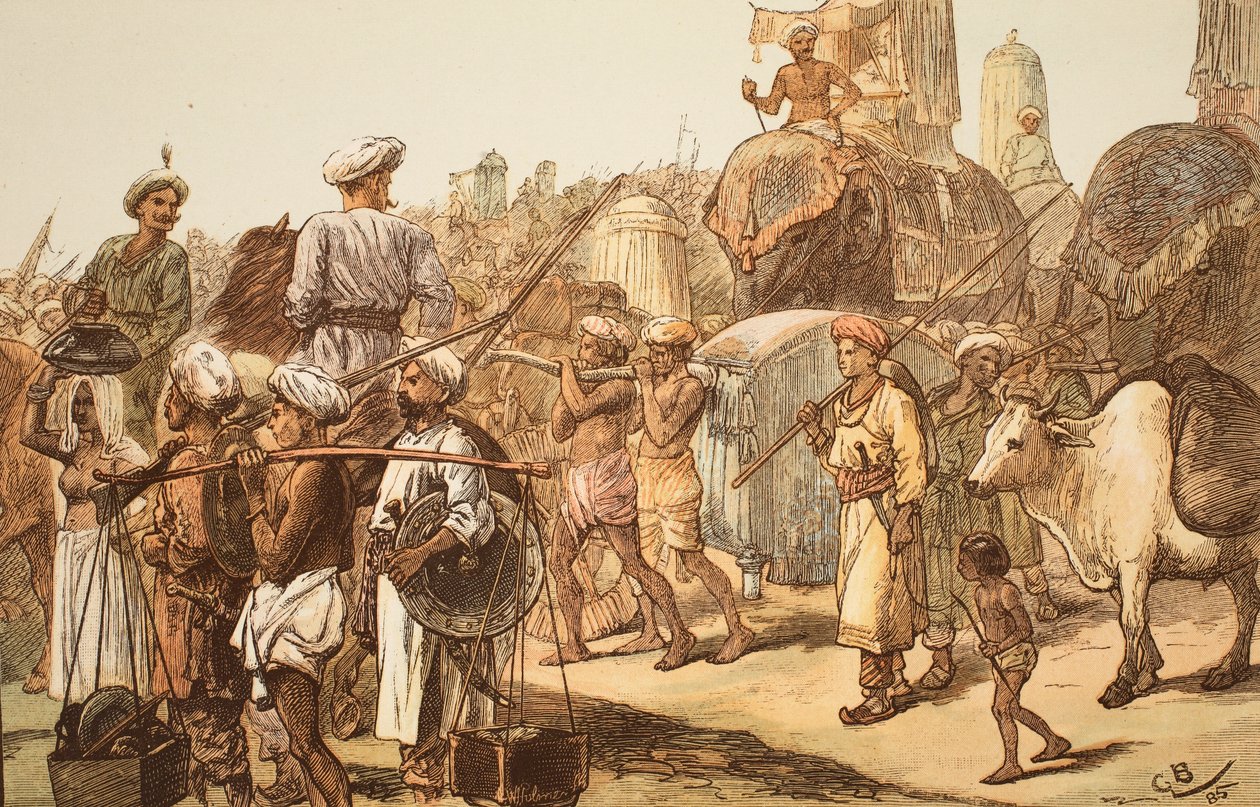 Mars van het Indiase leger, gegraveerd door W.J. Palmer door Gordon Frederick Browne