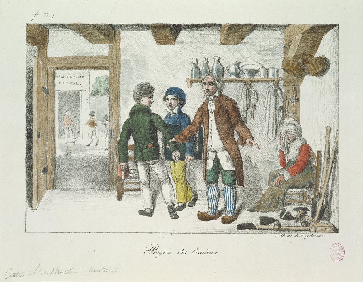 Voortgang van de Verlichting (Onderwijs), 1819 door Gottfried or Godefroy Engelmann