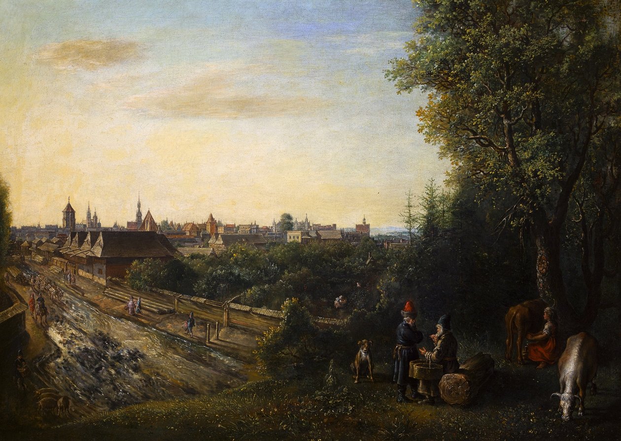 Uitzicht op Krakau door Gottfried Libalt