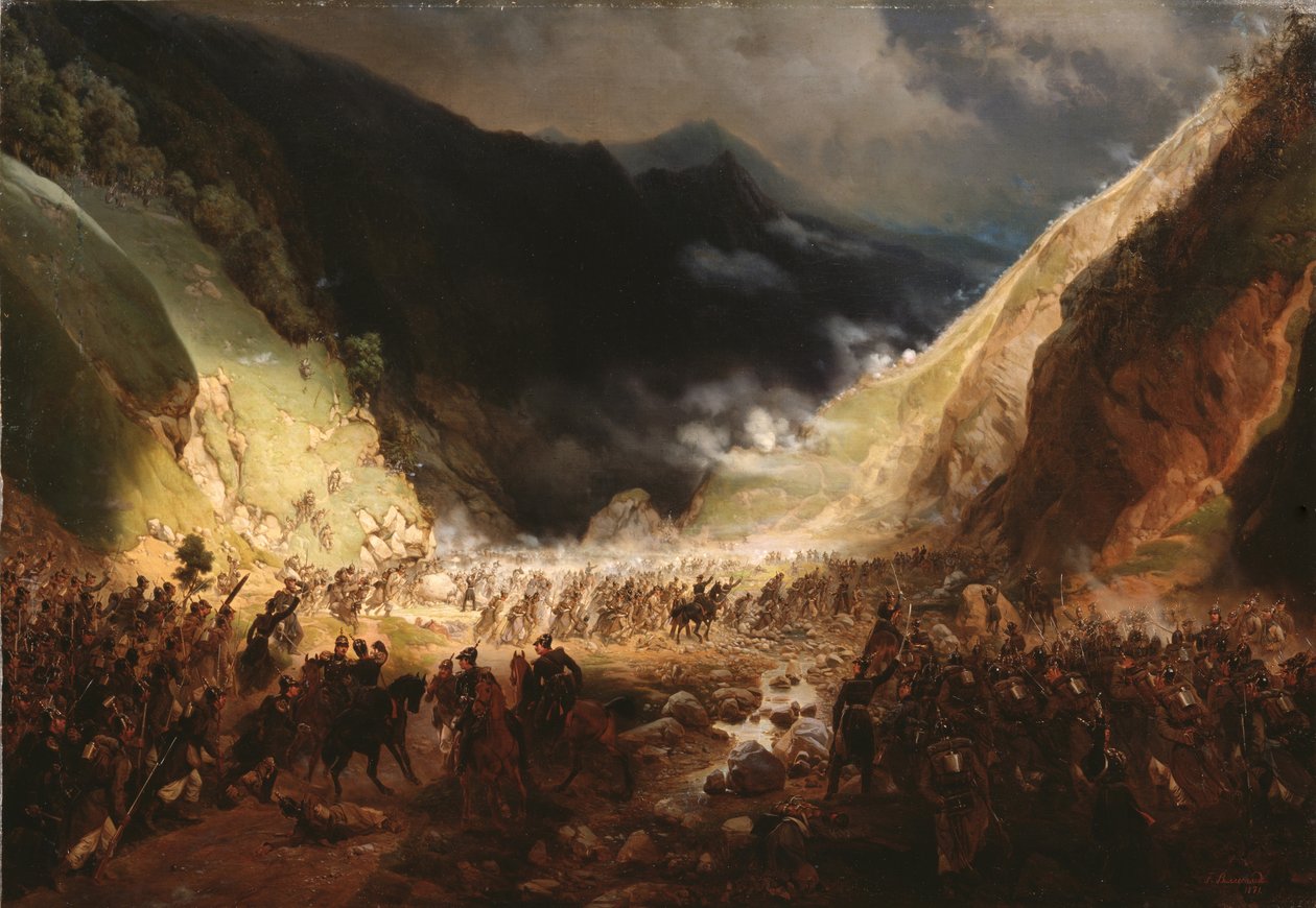 Slag bij de Rothenthurm Pass door Gottfried Willewalde