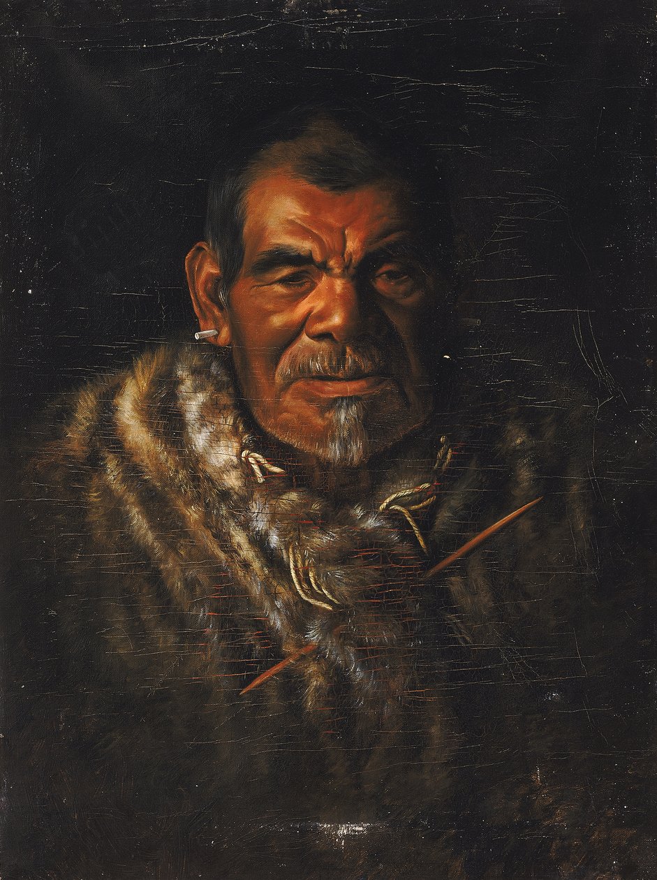 Kapitein John Ab-ba-ba-pomo door Grace Carpenter Hudson