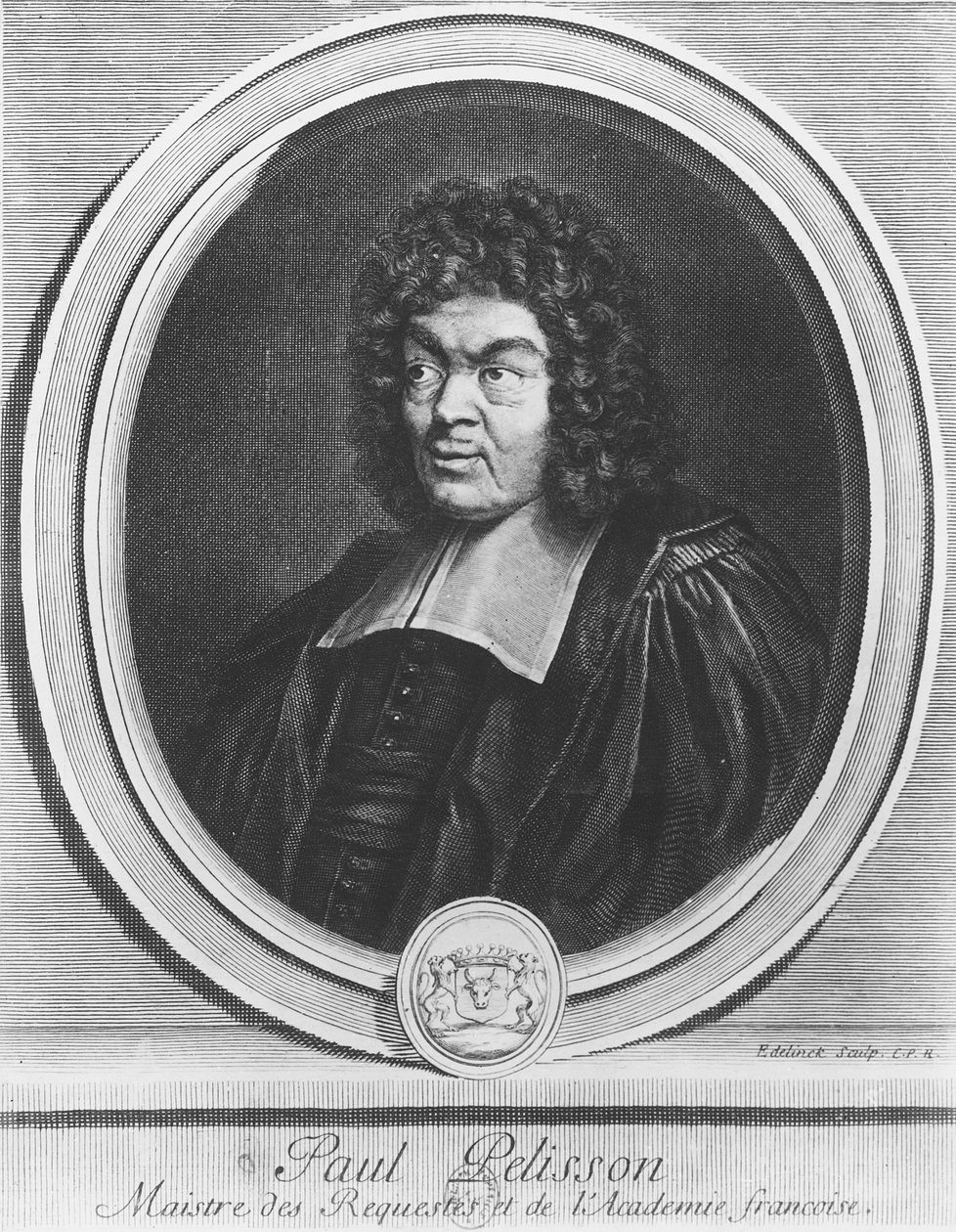 Portret van Paul Pellisson door Gérard Edelinck