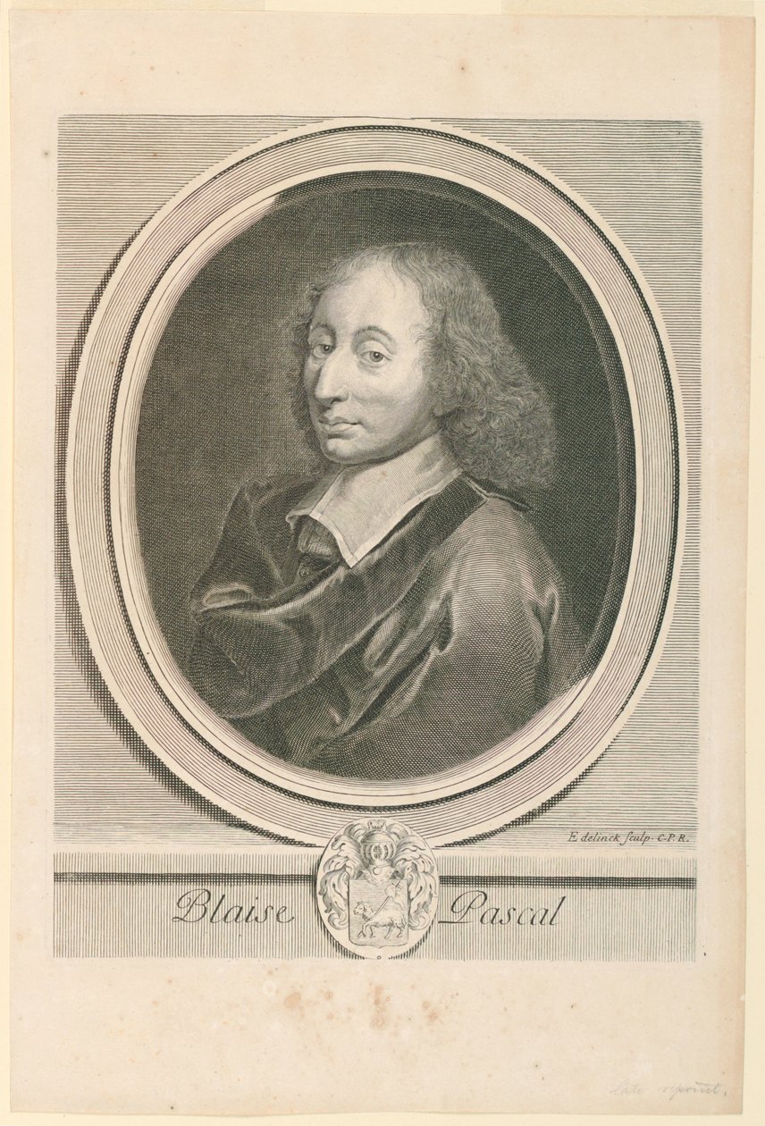 Portret van Blaise Pascal (1623-1662) door Gérard Edelinck