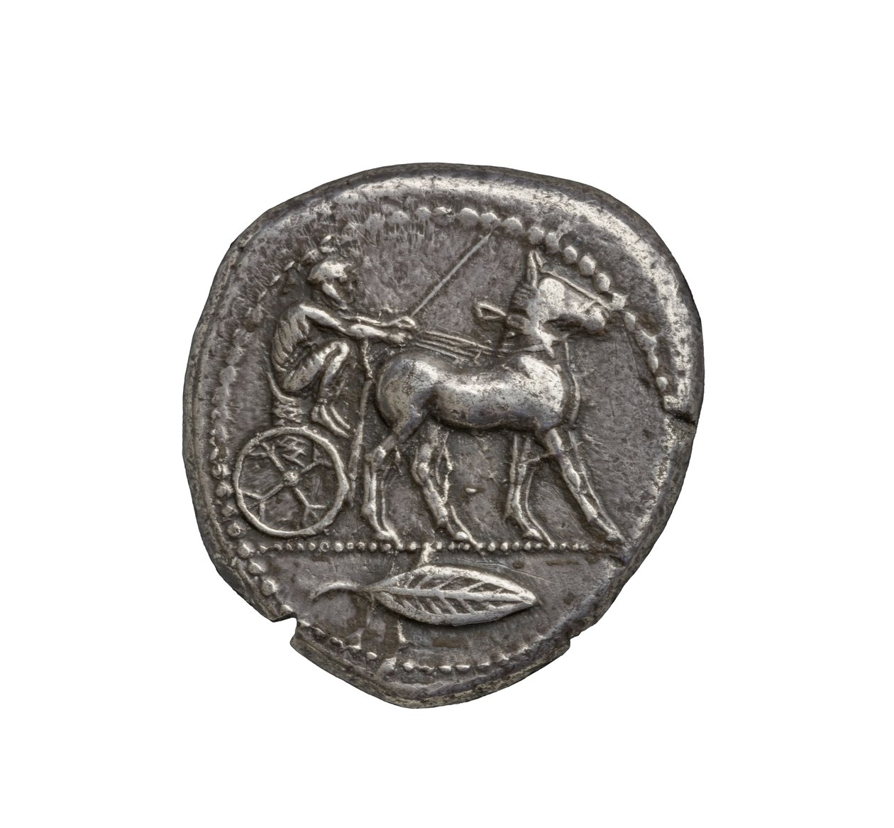 Oude Griekse zilveren munt uit Zankle-Messana, 480 v.Chr. door Greek