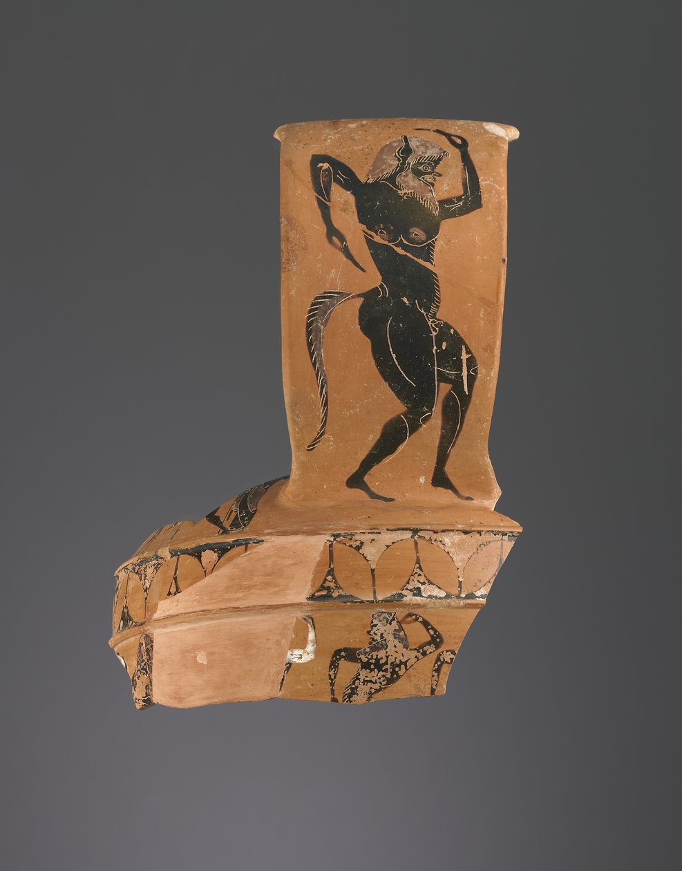 Atheense Attische zwartfigurige Nikosthenische amphora fragment, ca. 550-40 v.Chr. door Greek