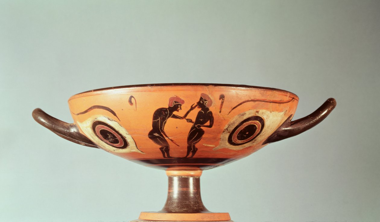 Zwartfigurige kylix, ca. 580-525 v.Chr. door Greek