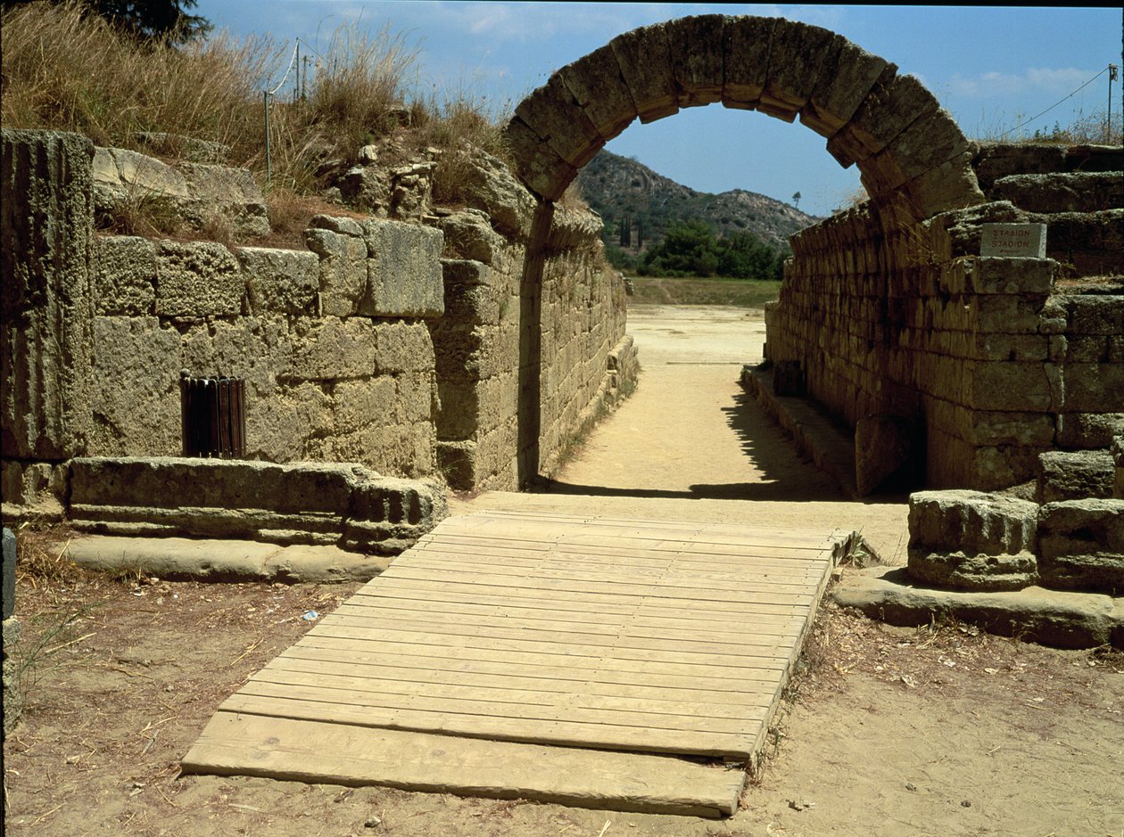 Ingang naar het stadion door Greek