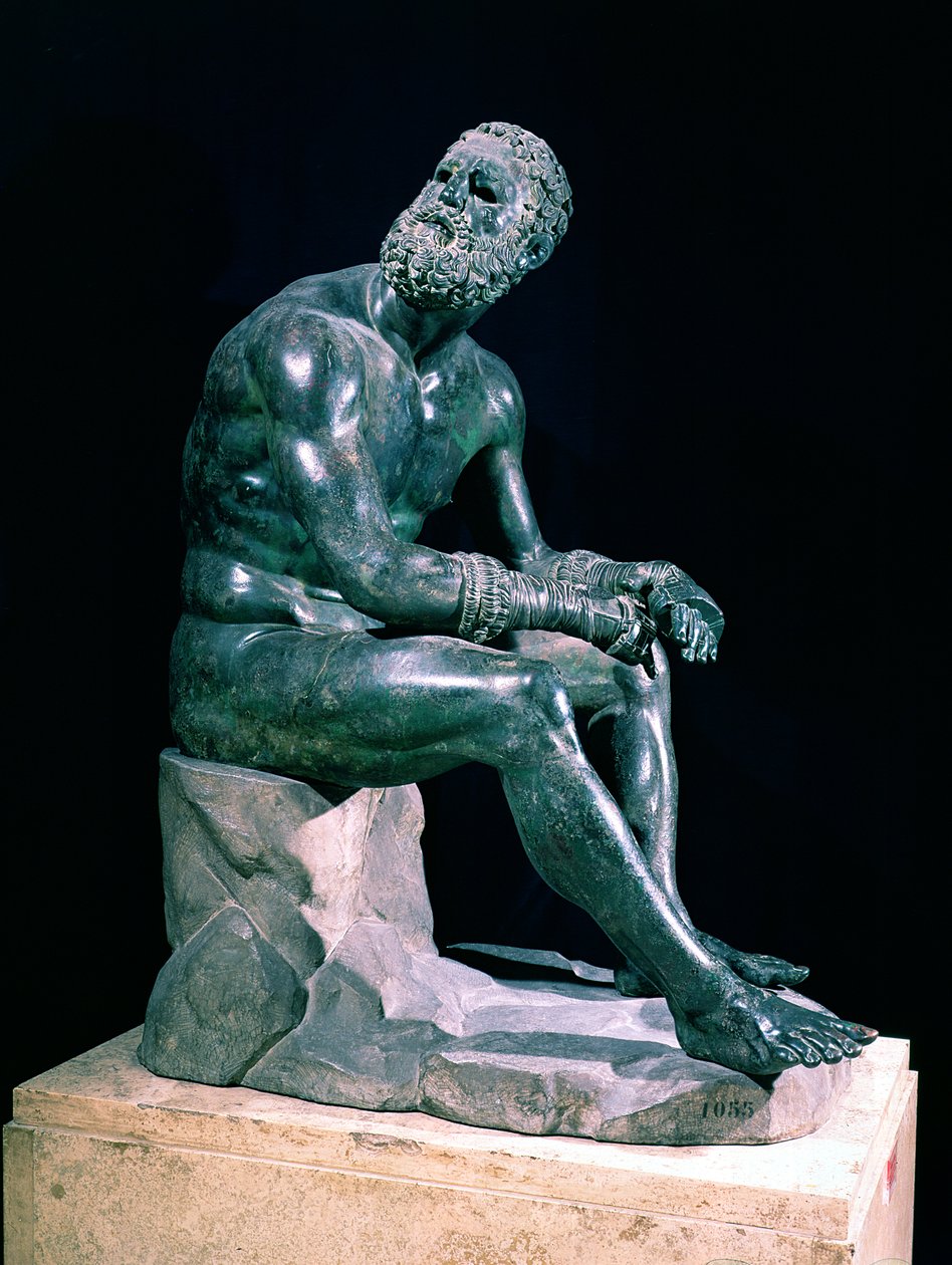 Zittende bokser (brons) door Greek