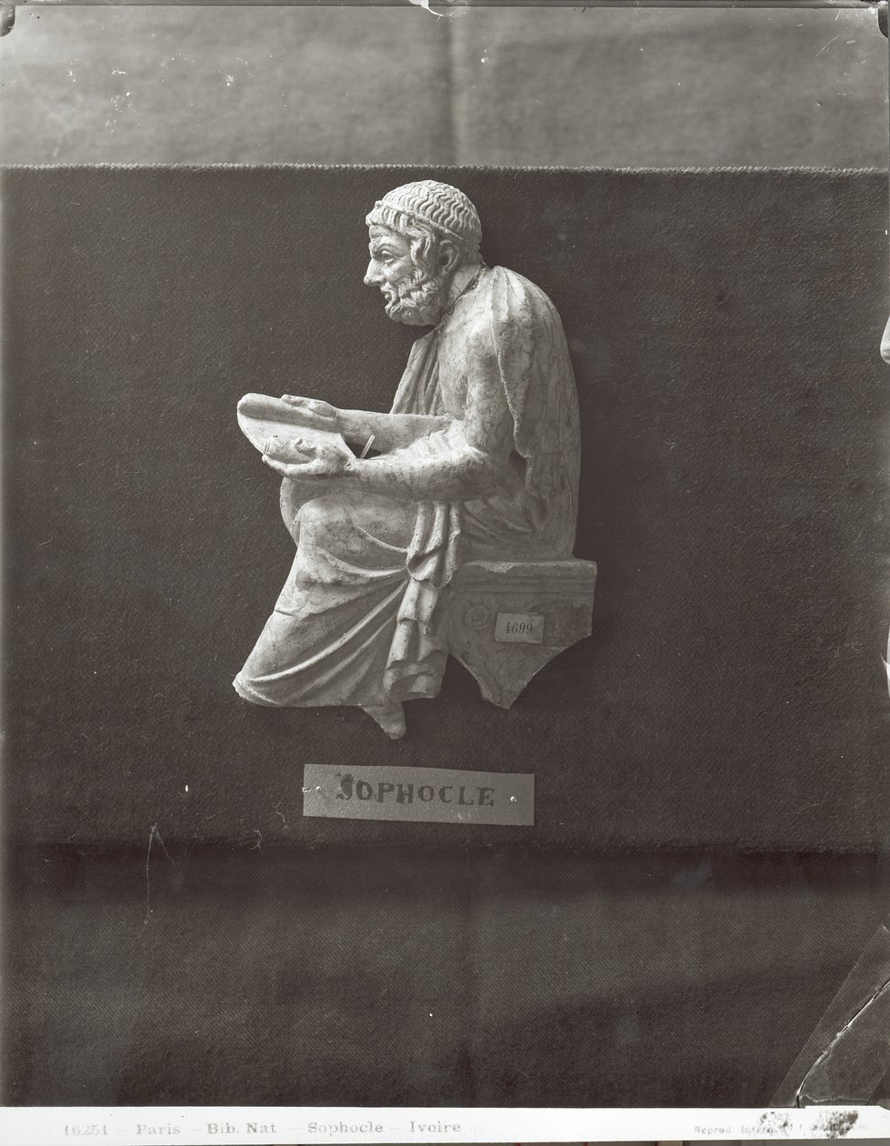 Sophocles (495-406 v.Chr.) dichter lezend door Greek