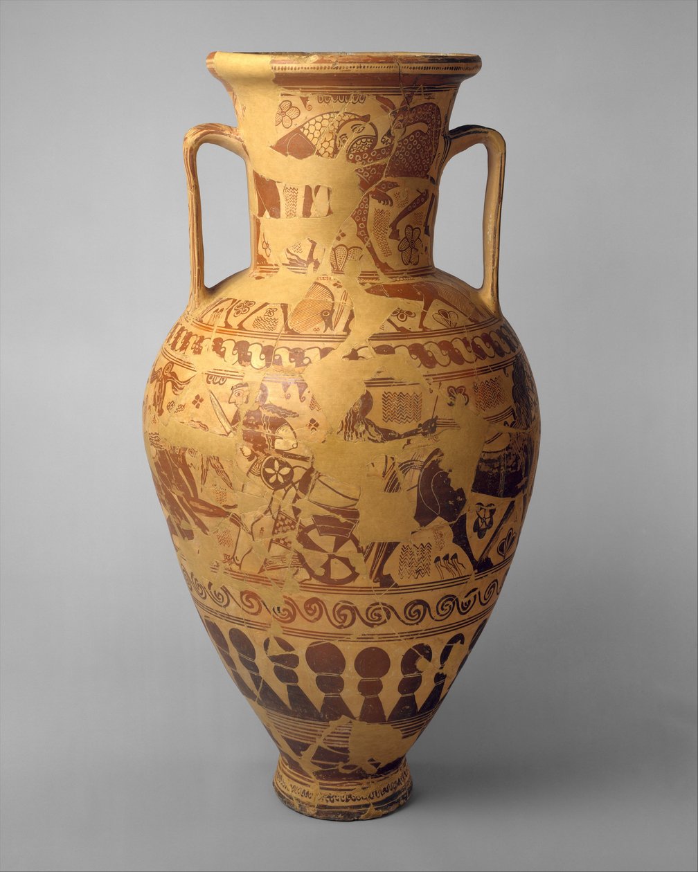 Terracotta nek-amphora opslagpot door Greek