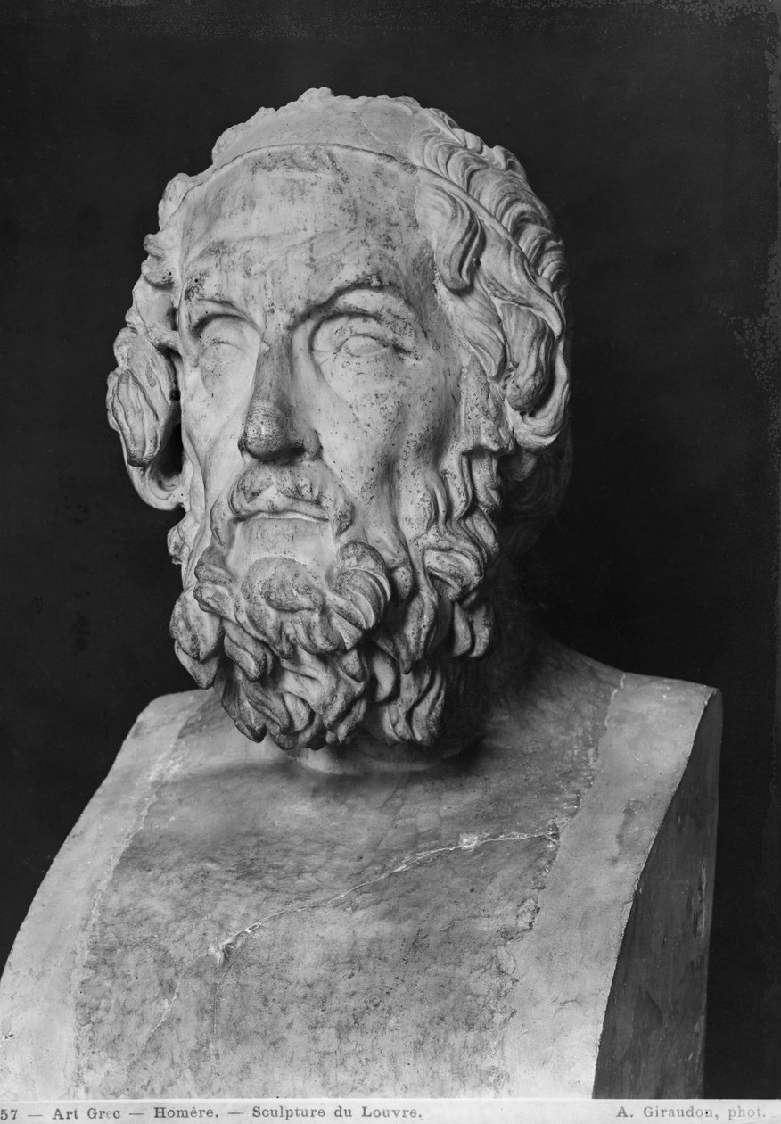 Buste van Homerus, Hellenistische periode (330-20 v.Chr.) door Greek