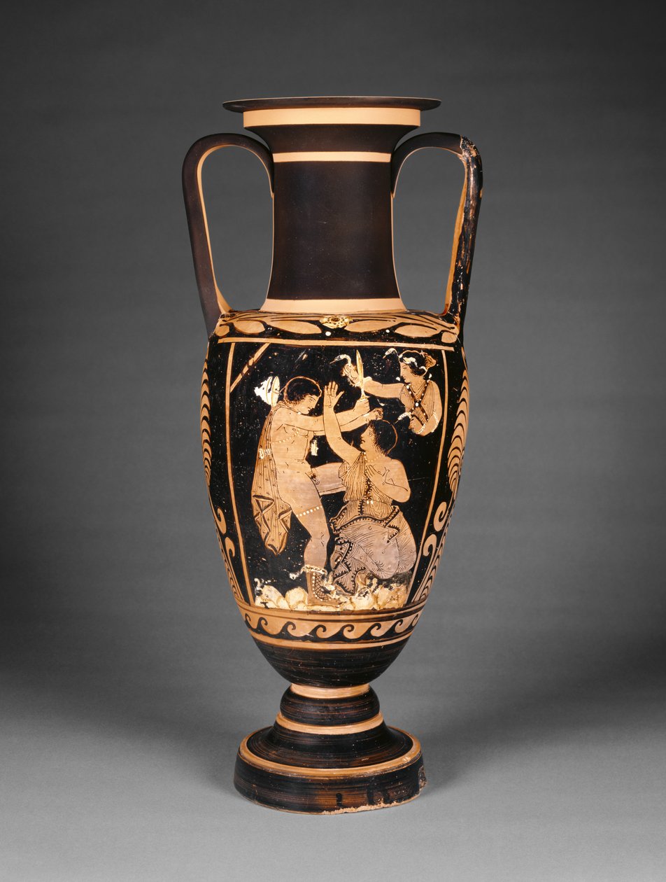 Paestan roodfiguren nekamfoor, ca. 340 v.Chr. door Greek