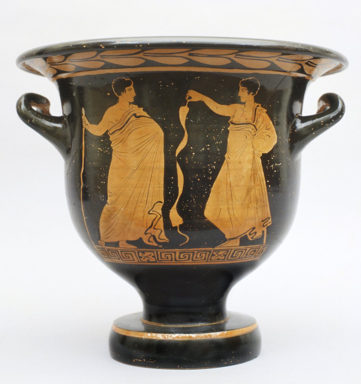 Klokvormige proto-Apulische krater uit Matera, Italië door Greek School