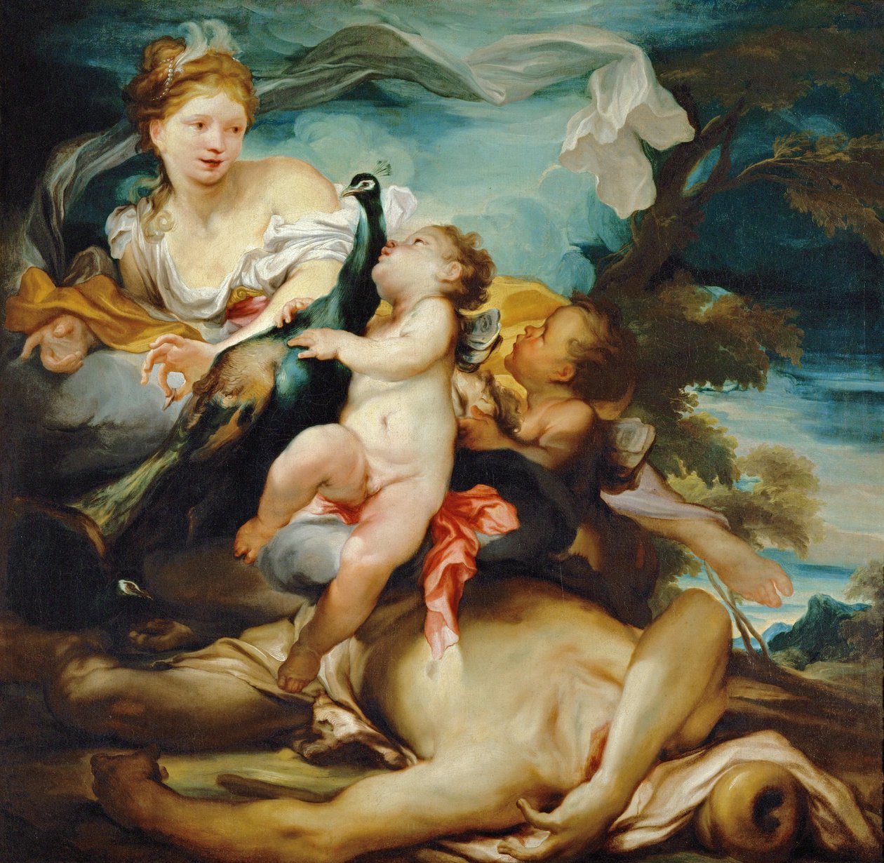 Juno en Argus ... door Gregorio De Ferrari