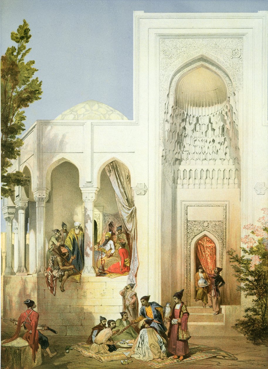 Het Paleis van de Khan van Bakoe, Apsheron-schiereiland, plaat 42 uit een boek over de Kaukasus, gegraveerd door Mouilleron, Bayalos en Charles Claude Bachelier, uitgegeven door Alfred Leon Lemercier, 1847 door Grigori Grigorevich Gagarin