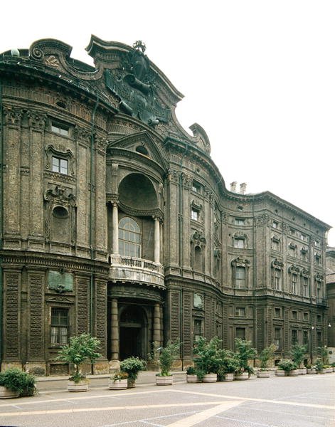 Gevel van Palazzo Carignano (foto) door Guarino Guarini