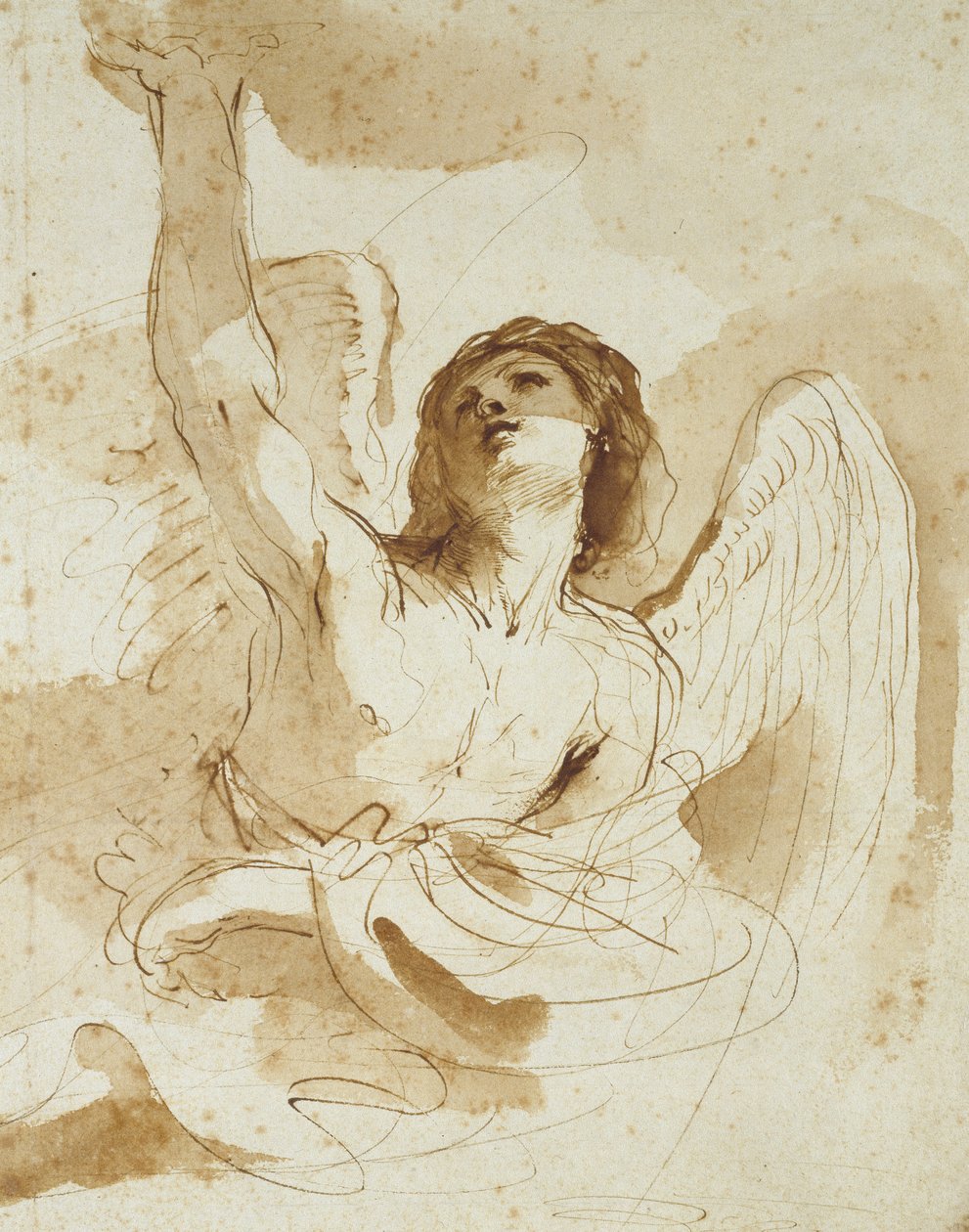 Een engel door Giovanni Francesco Barbieri