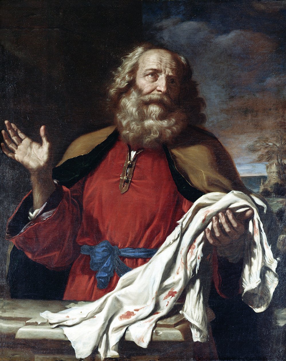Jakob ontvangt Jozefs jas door Giovanni Francesco Barbieri