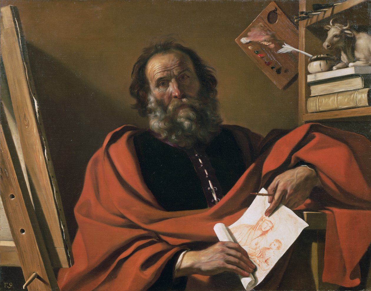Sint Lucas door Giovanni Francesco Barbieri