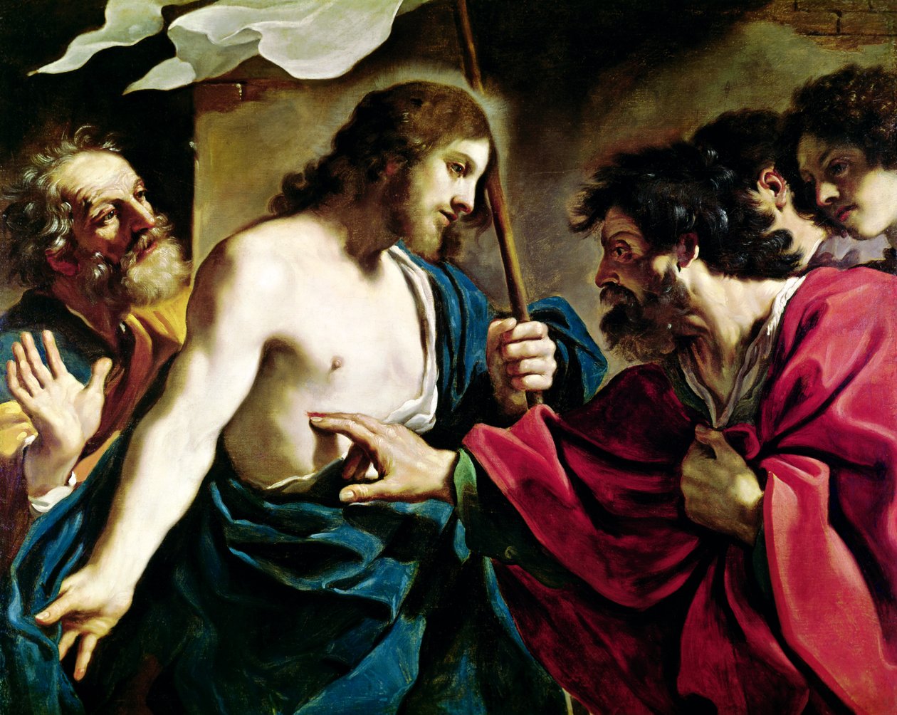 De Ongeloof van St. Thomas door Giovanni Francesco Barbieri