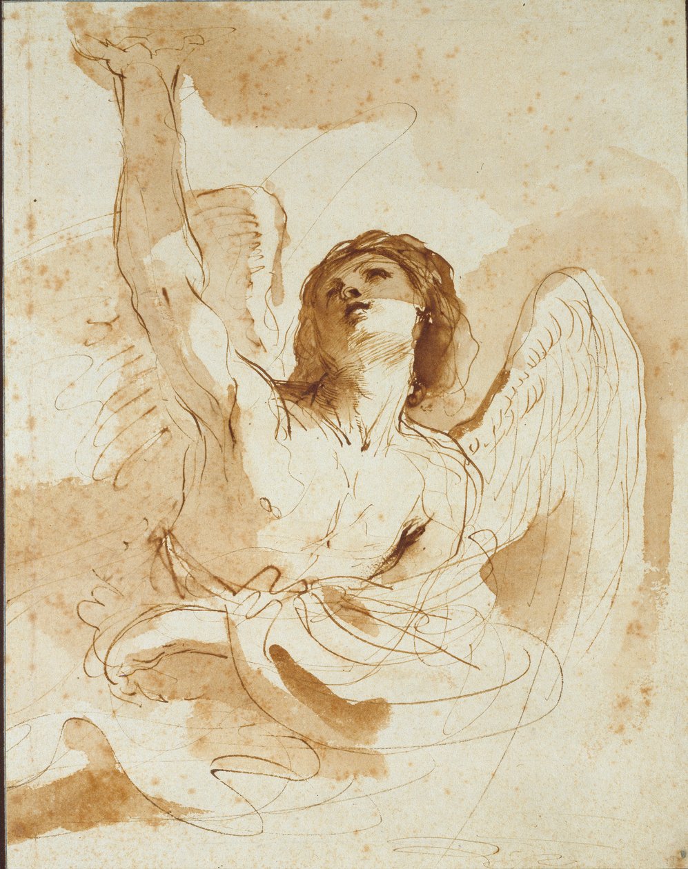 Een engel, begin 17e eeuw door Guercino
