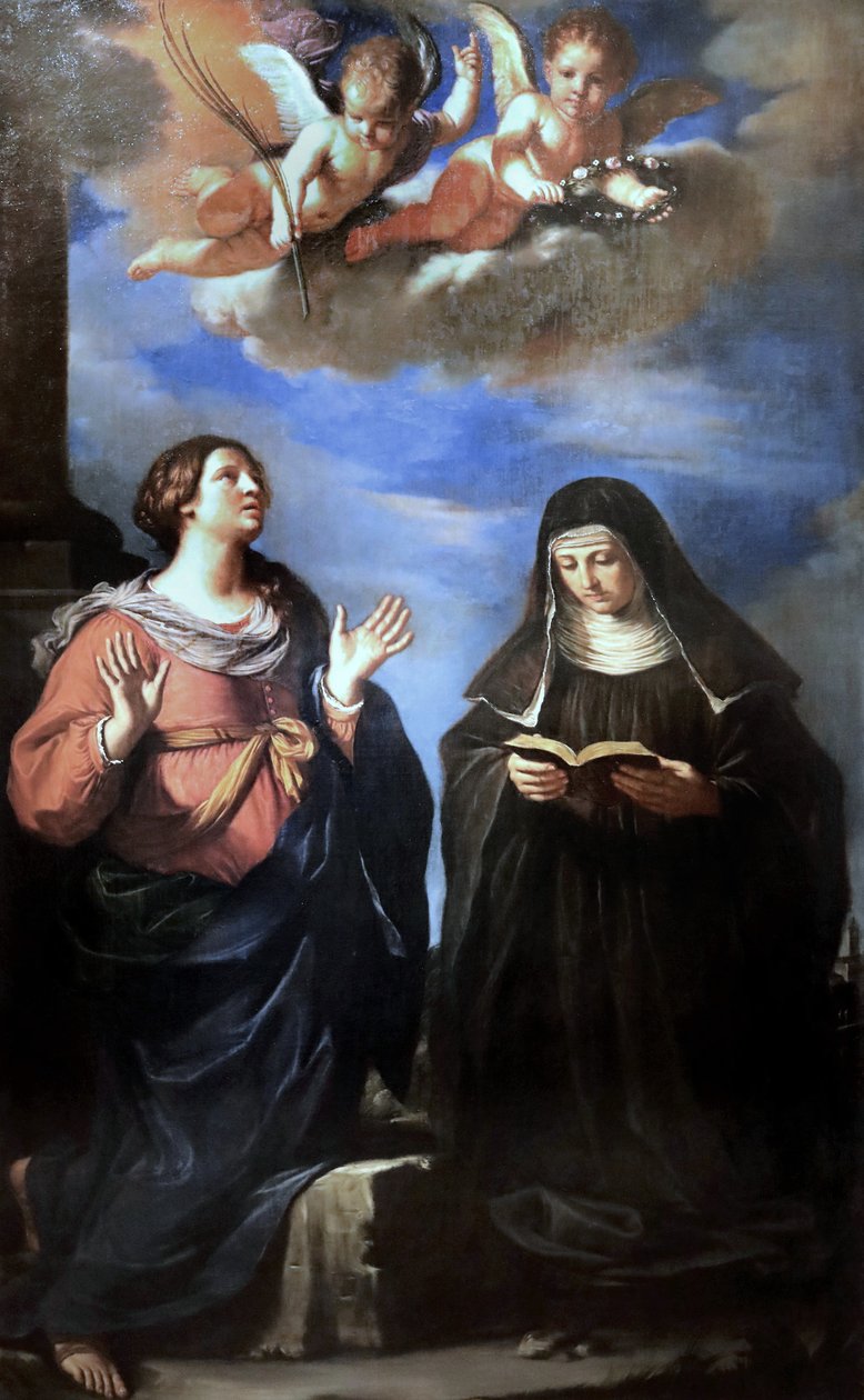 Guercino - Heilige Gertrude en Lucrezia. 1645 door Guercino