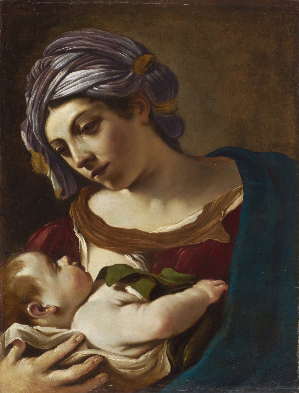 Madonna en Kind door Guercino
