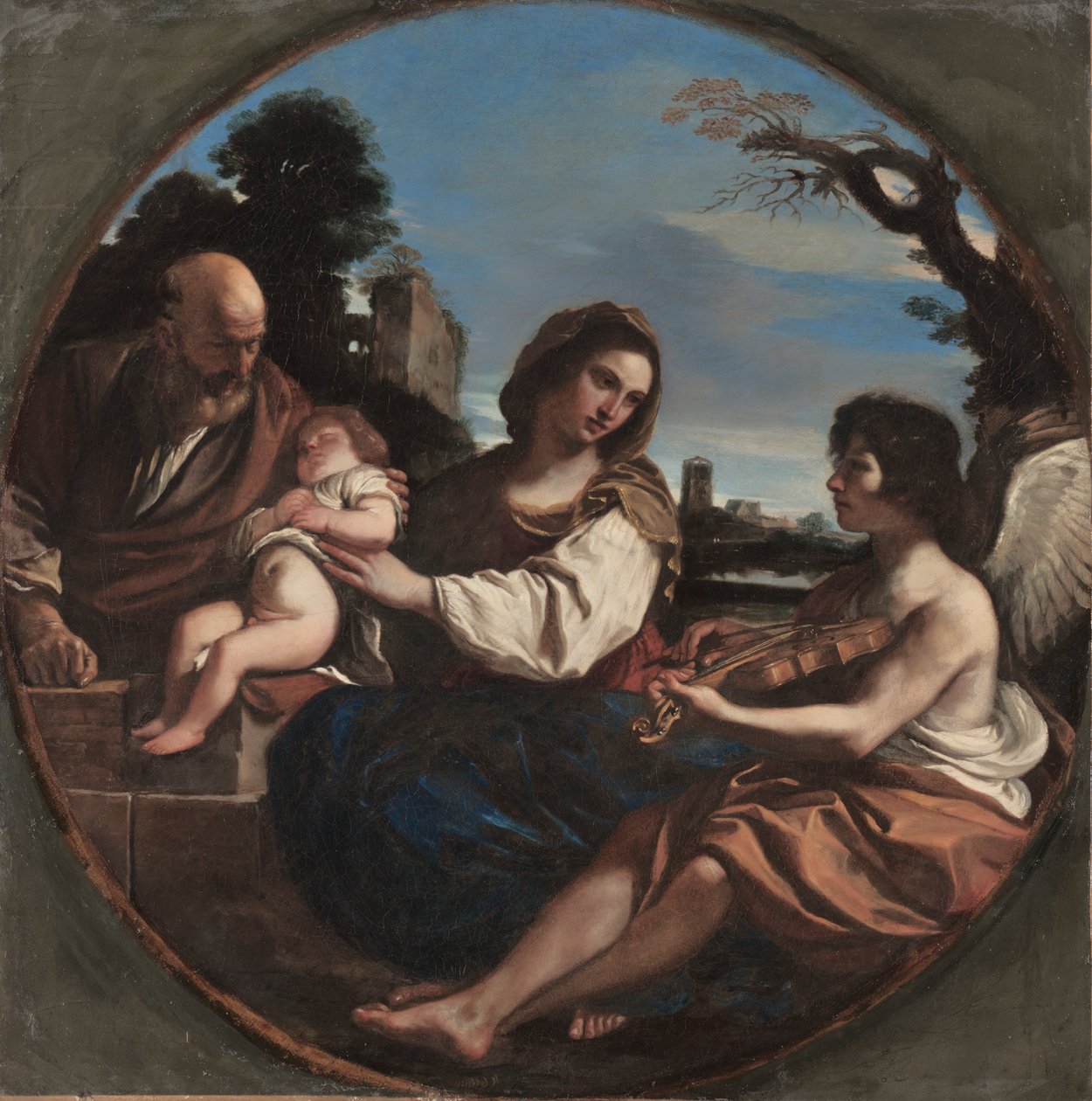 Rust tijdens de vlucht naar Egypte, 1624 door Guercino
