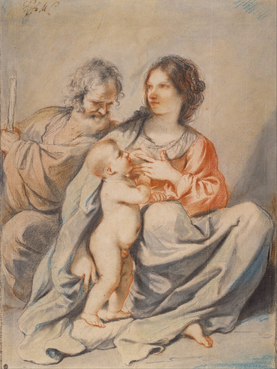 De Heilige Familie door Guercino