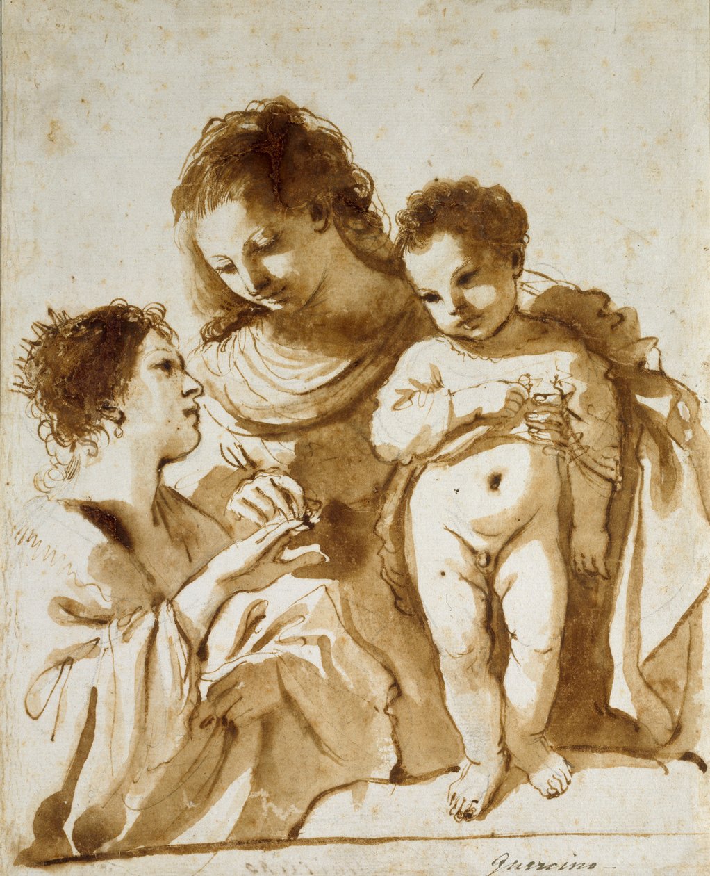 Het Mystieke Huwelijk van Sint Catharina, 1618-1619 door Guercino