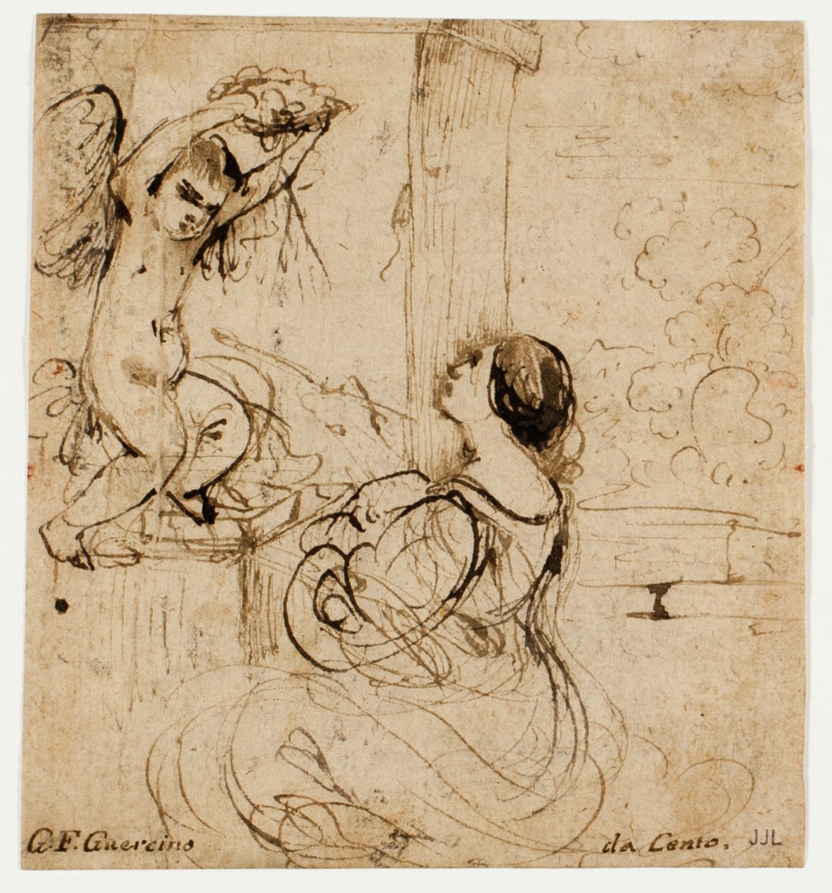 Vrouw met Putto door Guercino