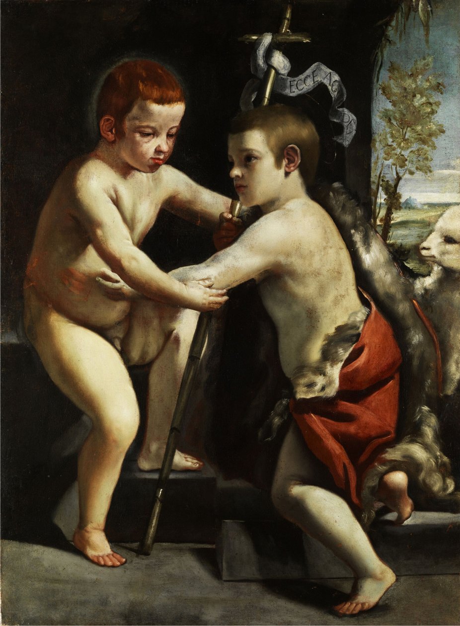 Kind Jezus met Johannes de Doper door Guido Cagnacci