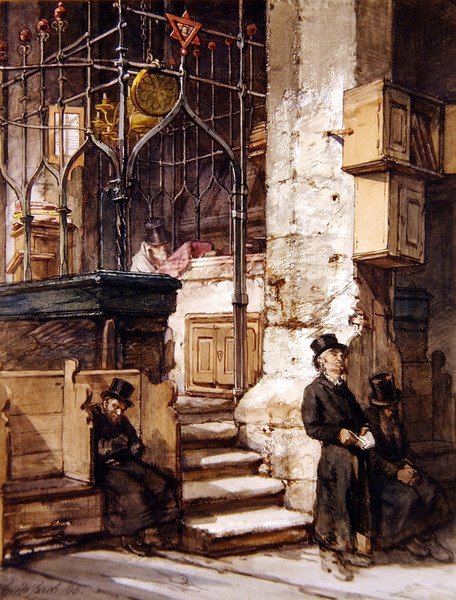 De Synagoge in Praag door Guido Bach