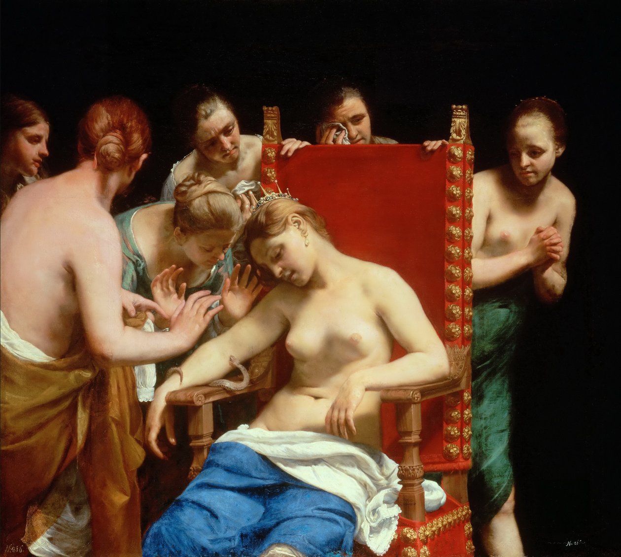 De dood van Cleopatra door Guido Cagnacci