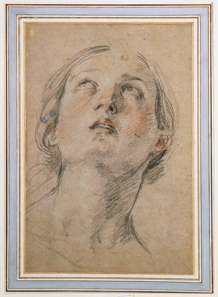 Hoofd van een Vrouw die Omhoog Kijkt door Guido Reni