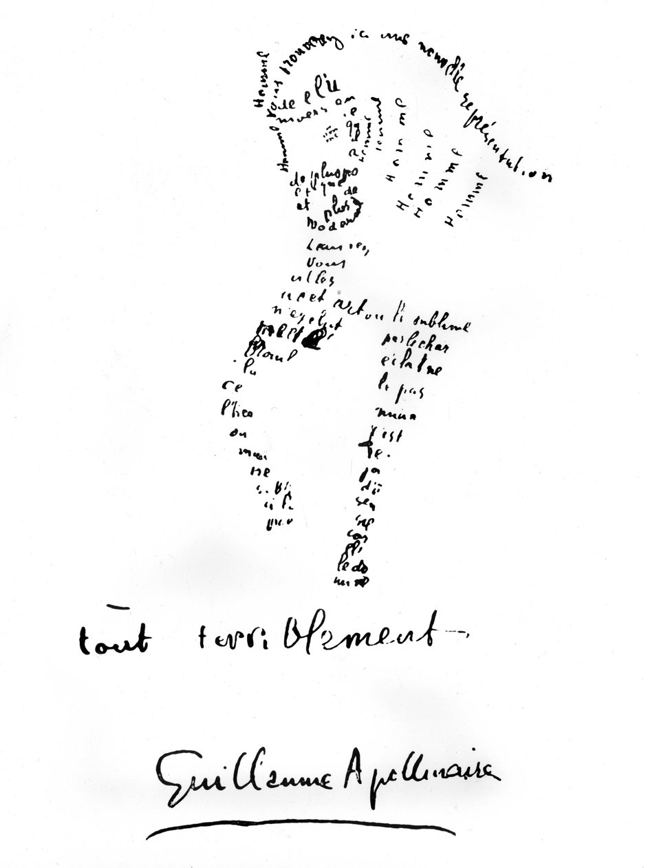 Paard Calligram 1917 door Guillaume Apollinaire