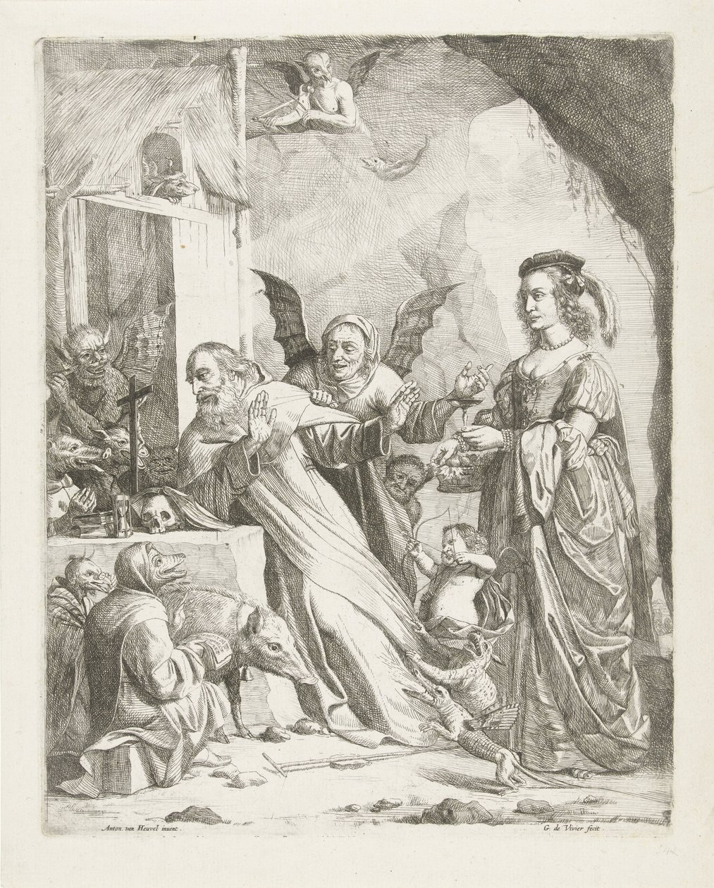 De verzoeking van de H. Antonius door Guillaume Duvivier