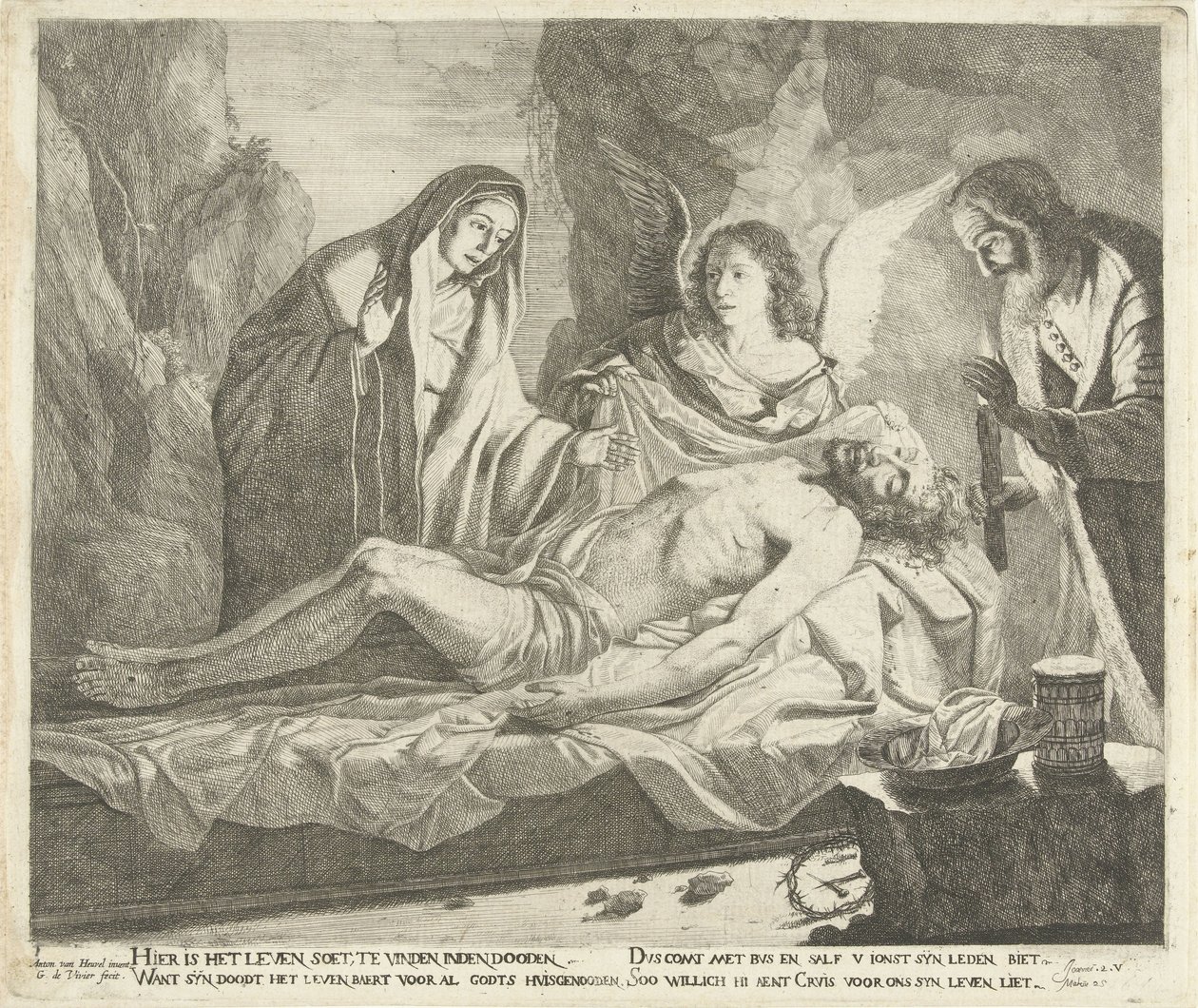 Graflegging van Christus door Guillaume Duvivier