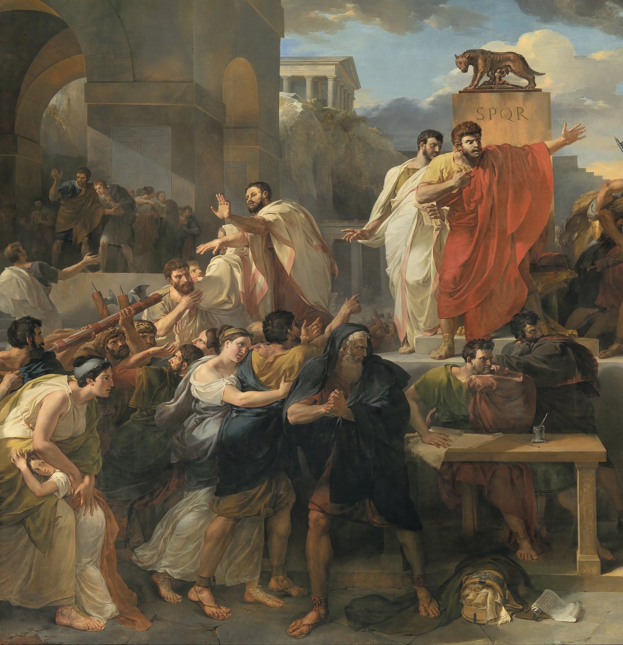 Detail: De dood van Virginia door Guillaume Lethiere