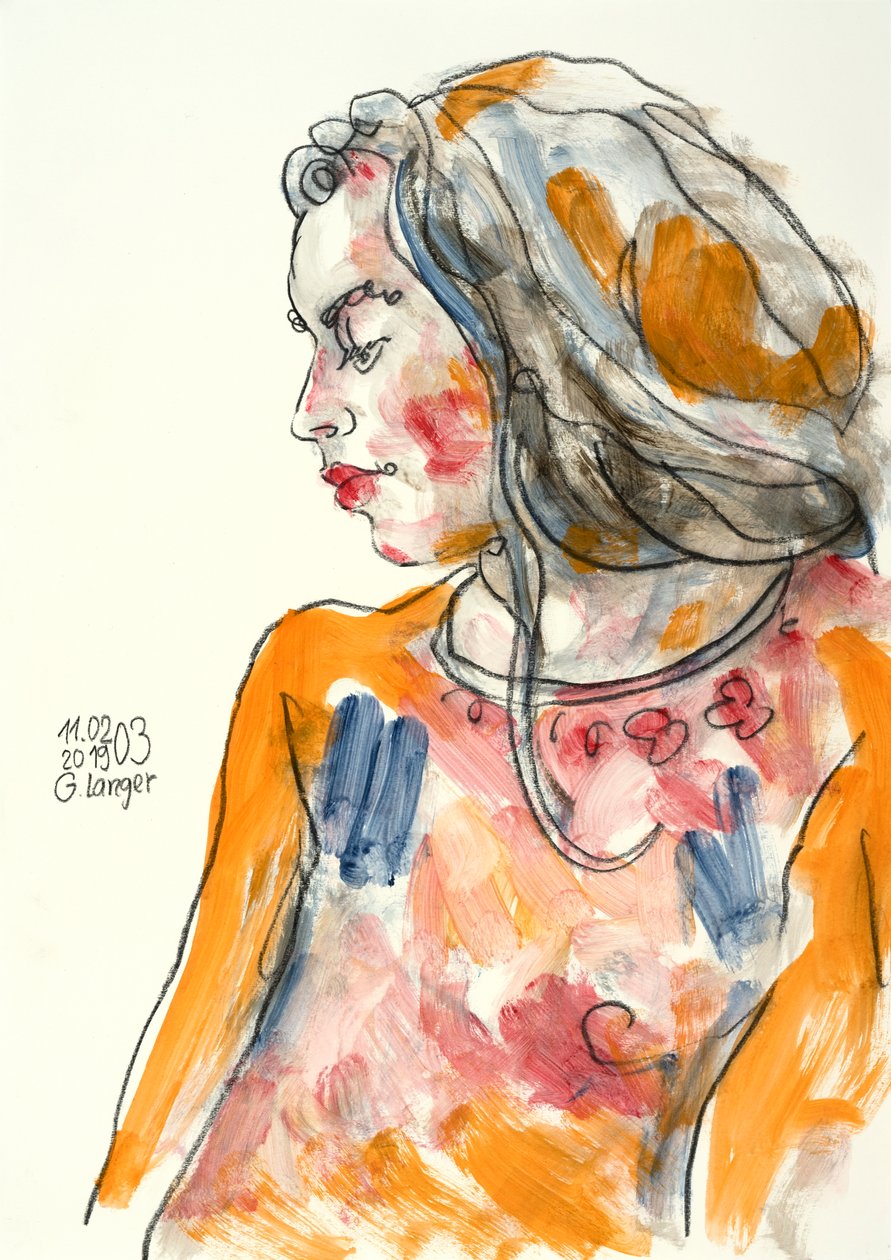 Portret van een vrouw, Ik was thuis door Gunter Langer