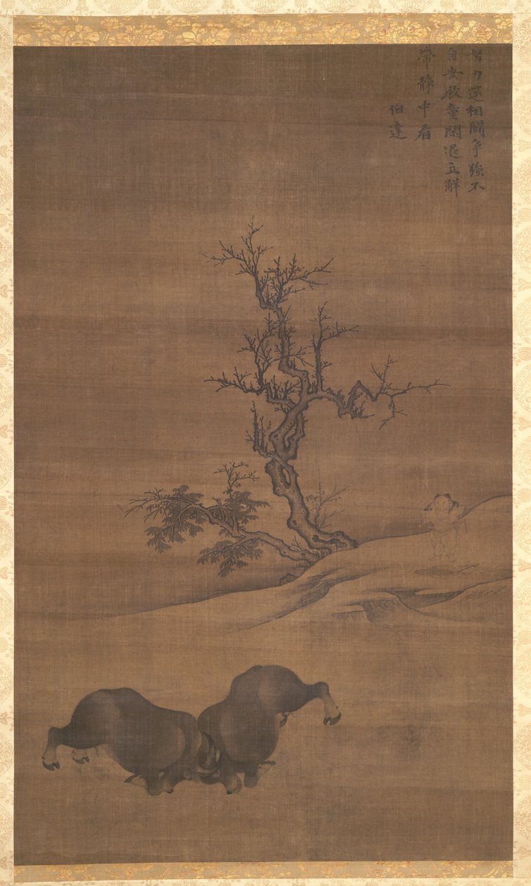 Herderjongens en buffels in landschappen door Guo Min