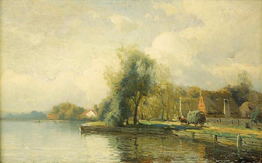 Landschap met vijver door Gustaf Rydberg
