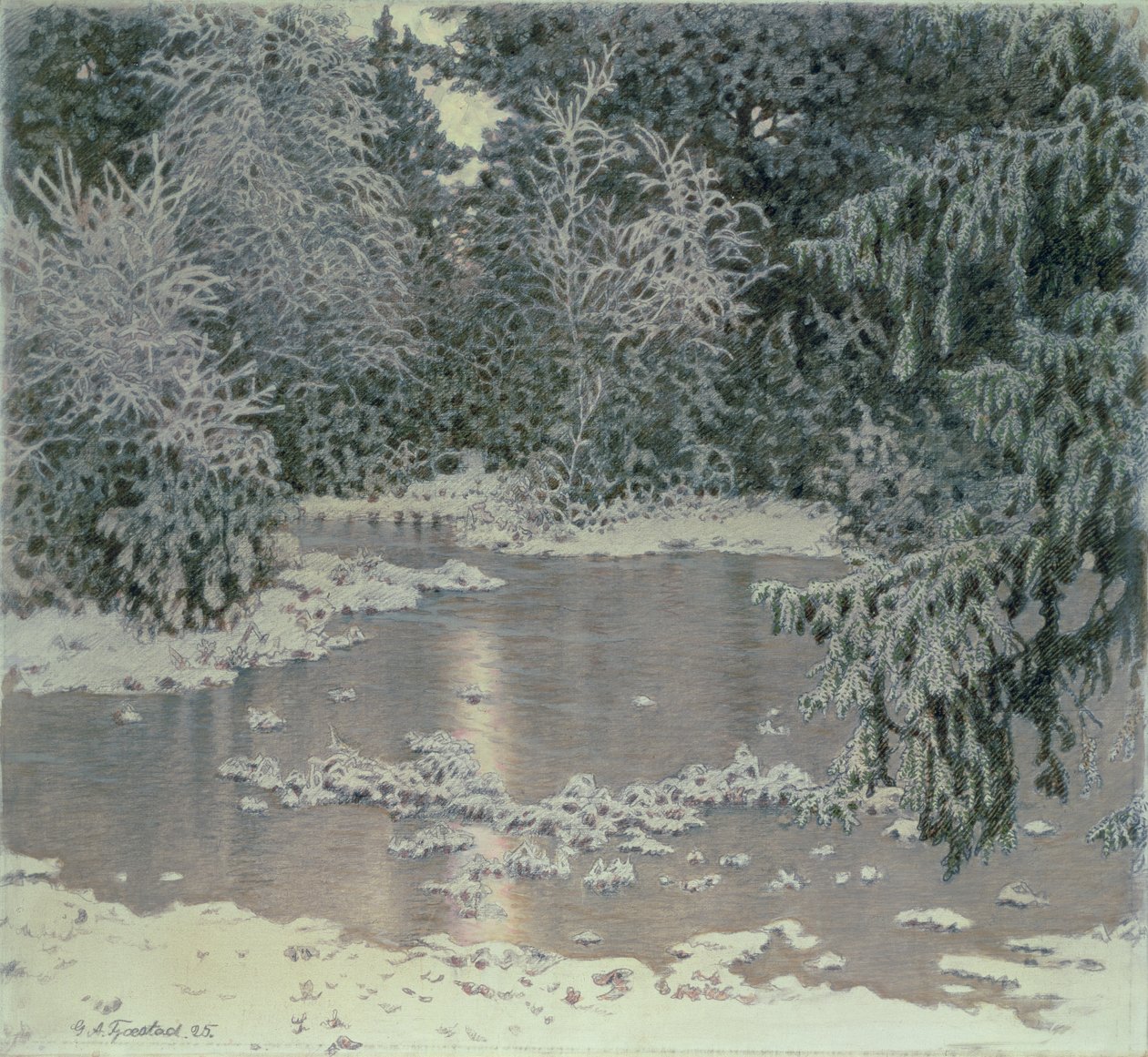 Winterlandschap door Gustaf Edolf Fjaestad