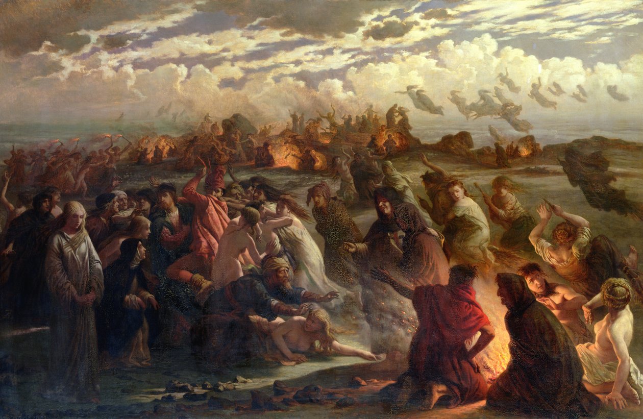 Walpurgisnacht, 1862 door Gustav Adolph Spangenberg