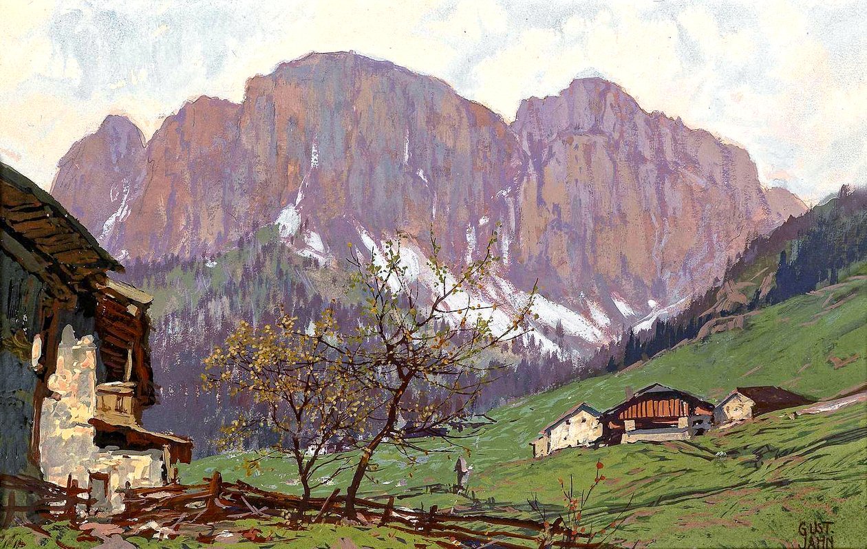 Bergmotief door Gustav Jahn