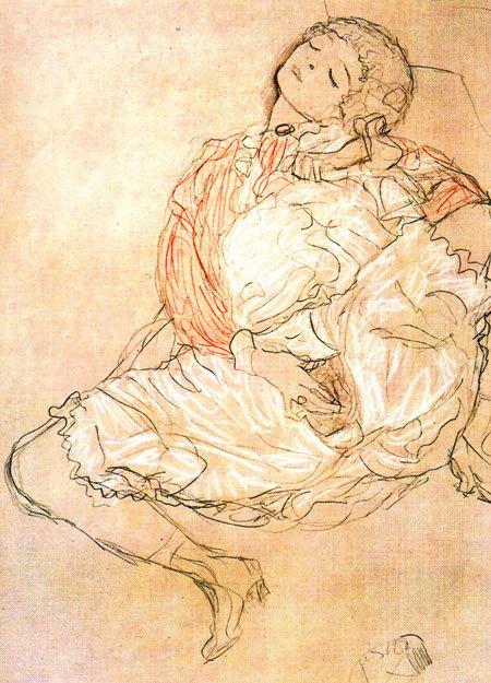Masturbatie door Gustav Klimt
